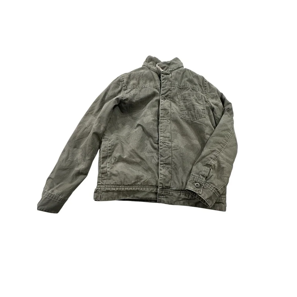 Cat & Jack Jacket Youth Size L (12-14) Green Camo Full Zip Hoodie Fleece‎ Lined